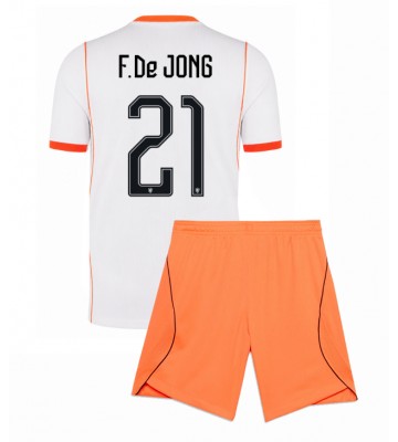 Holland Frenkie de Jong #21 Udebanetrøje Børn VM 2026 Kortærmet (+ Korte bukser)